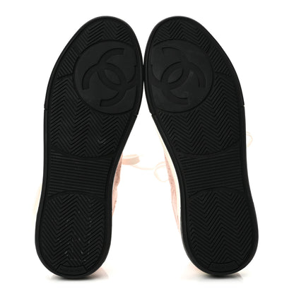 Chanel Suede Womens CC Sneakers 38.5 Light Pink 6 of 11