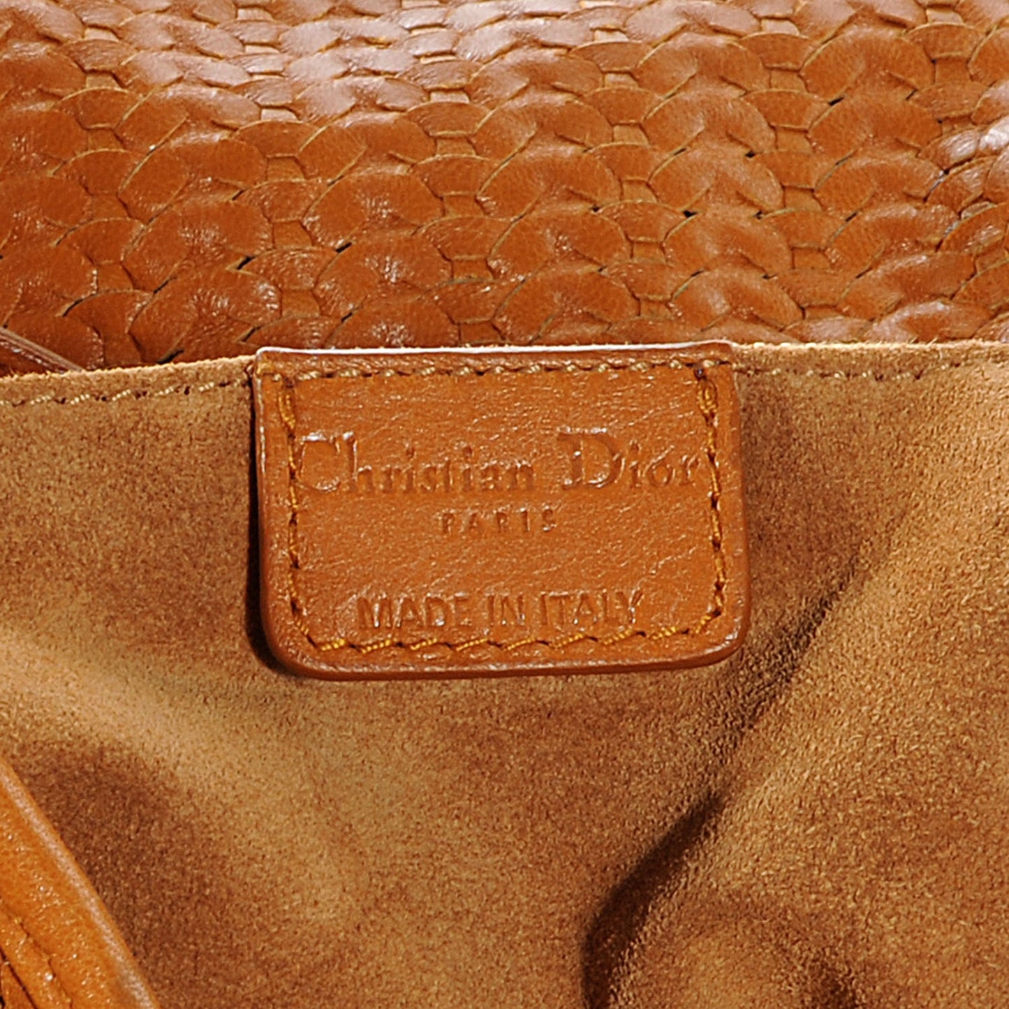 Leather Soft Woven Tote Brown