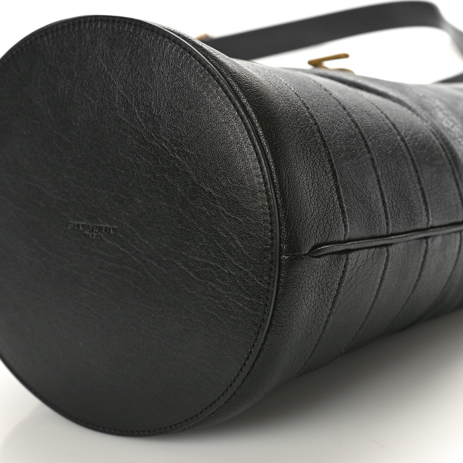 Saint Laurent Lambskin Seau Fermoir Bucket Bag Black 10 of 10