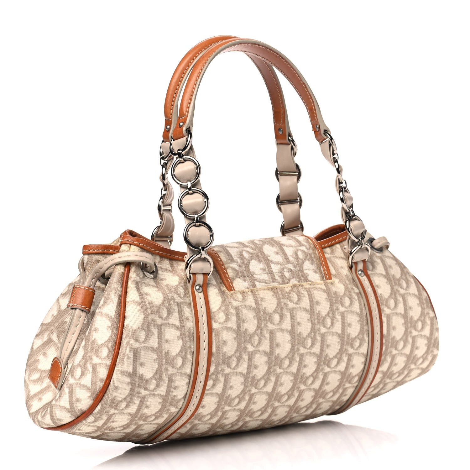 Christian Dior Monogram Romantique Trotter Flap Bag Beige 2 of 8