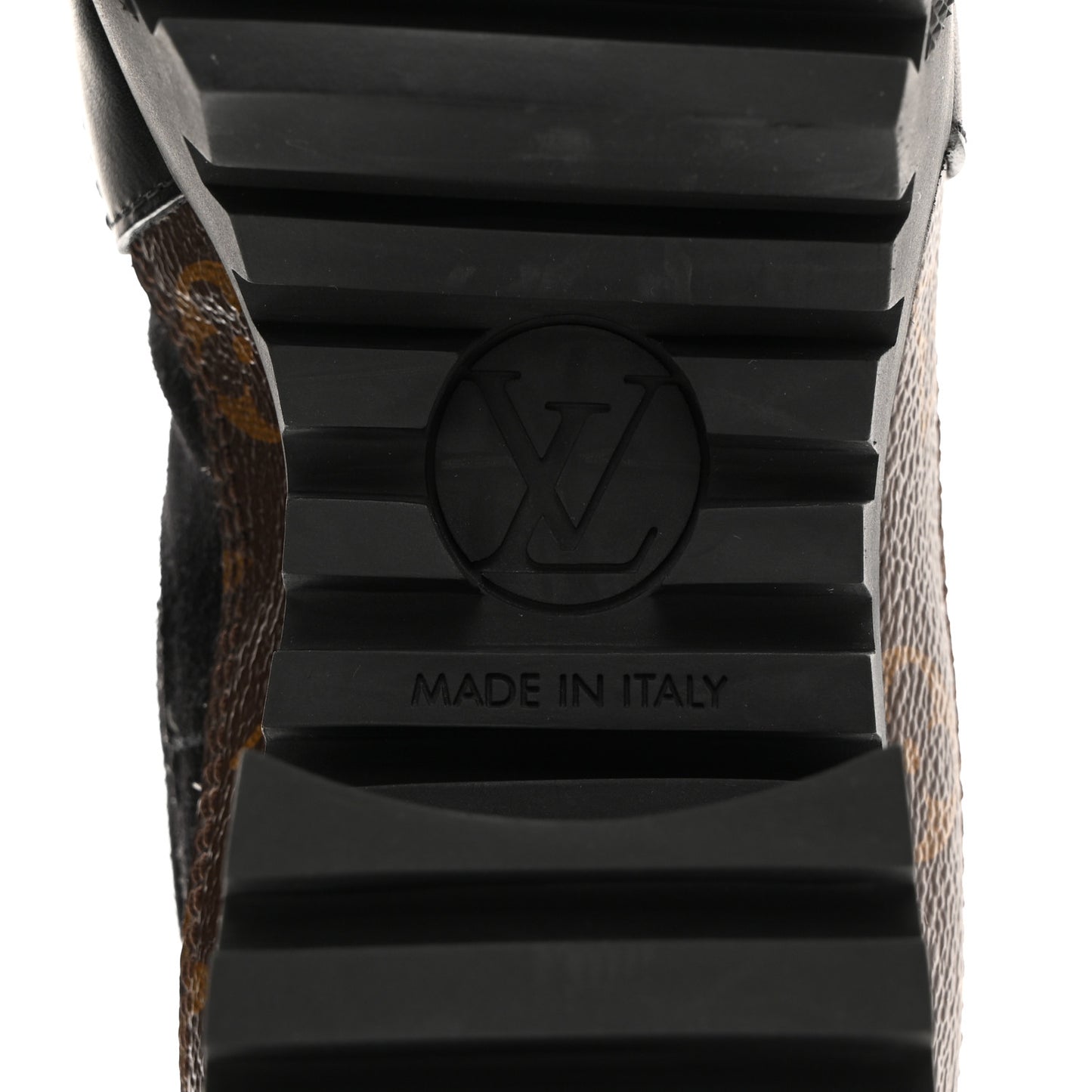 Suede Calfskin Monogram Laureate Platform Desert Boots 36 Black