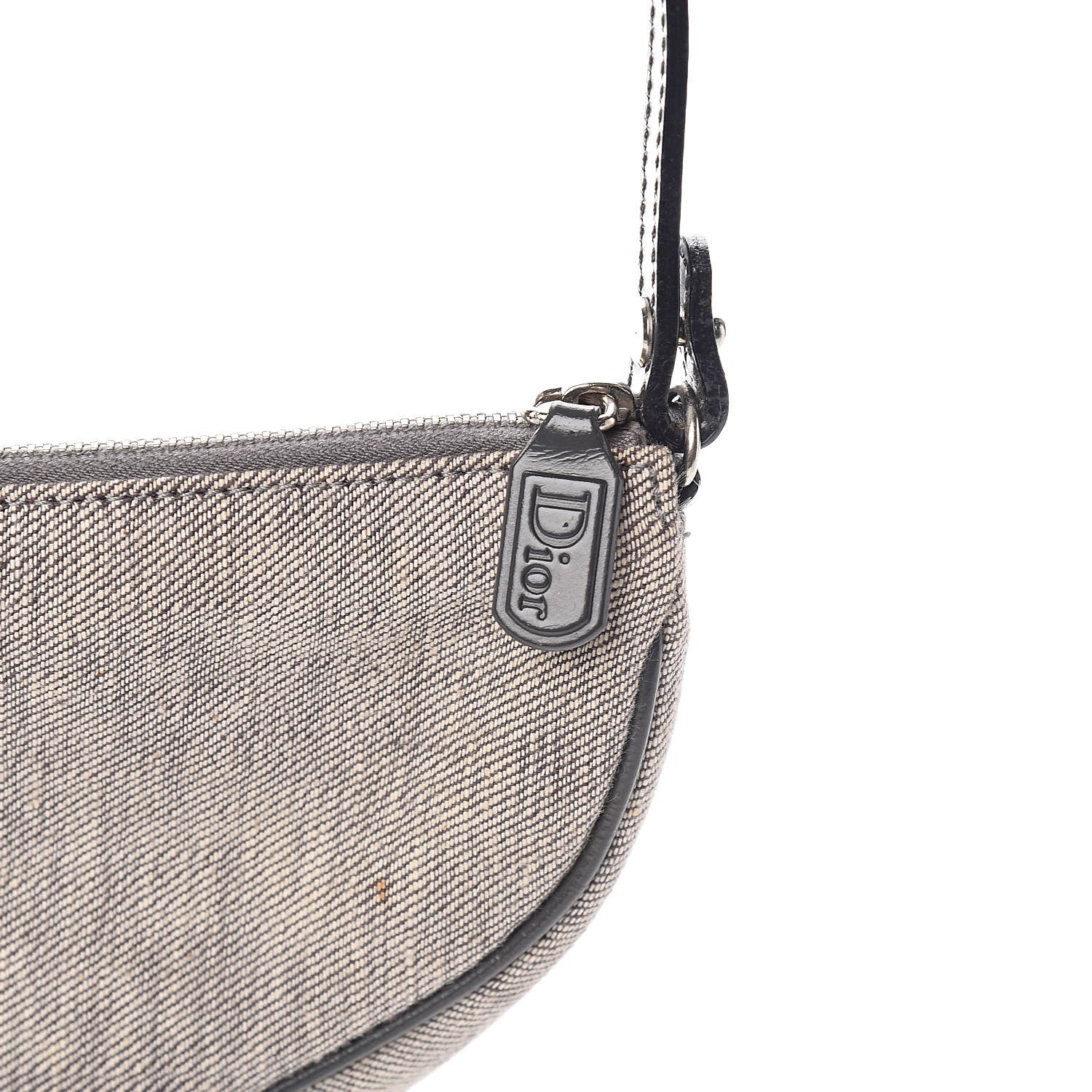 Christian Dior Denim Mini Saddle Pochette Grey 10 of 10