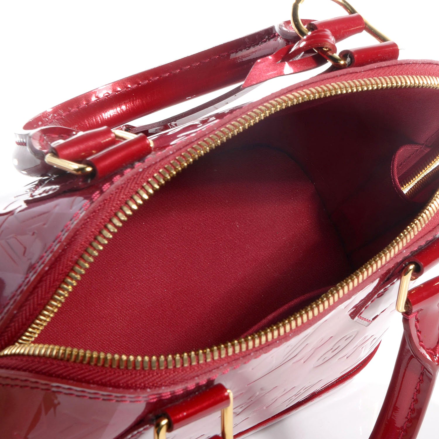Louis Vuitton Vernis Rayures Alma BB Pomme D'Amour 5 of 7