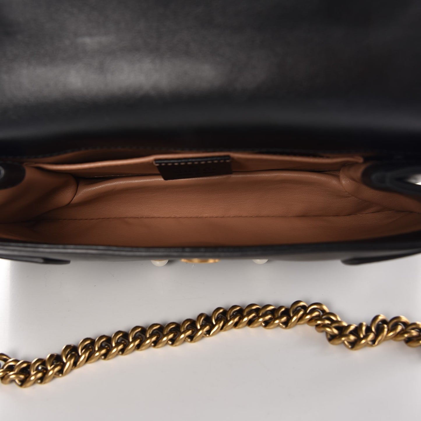 Nappa Pearl Studded Mini Queen Margaret Broadway Shoulder Bag Black