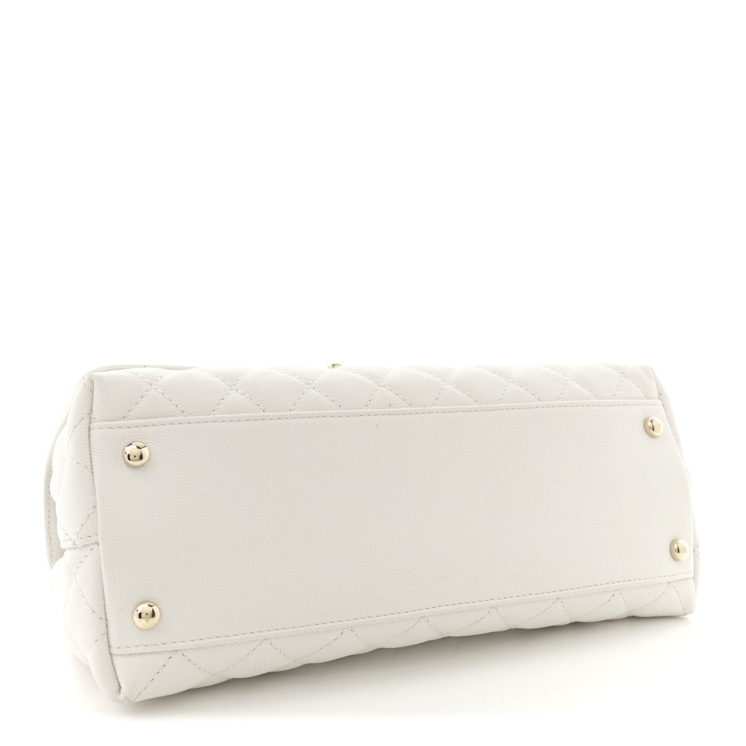Chanel Caviar Quilted Small Coco Handle Flap White 4 of 12