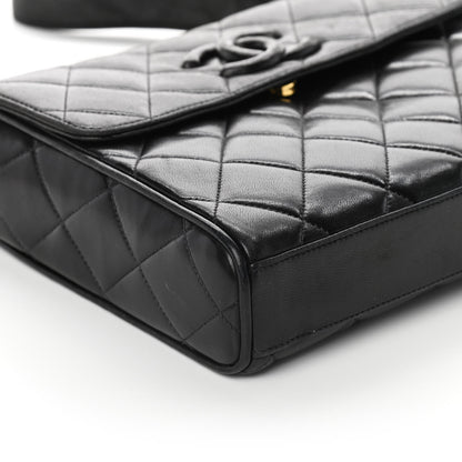Chanel Lambskin Quilted CC Single Flap Shoulder Bag Black 9 of 10