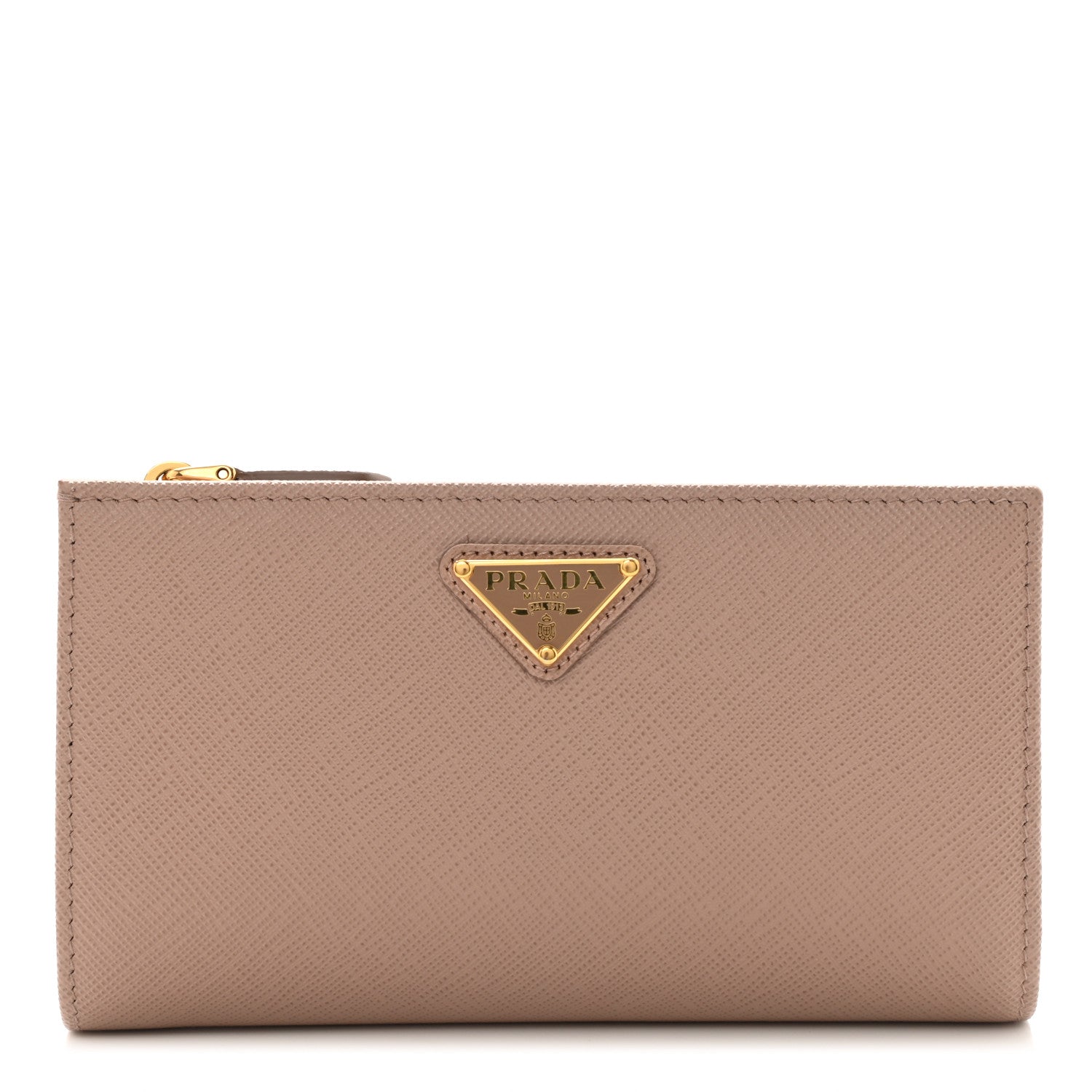 Prada Saffiano Triangle Continental Wallet Cammeo 1 of 12