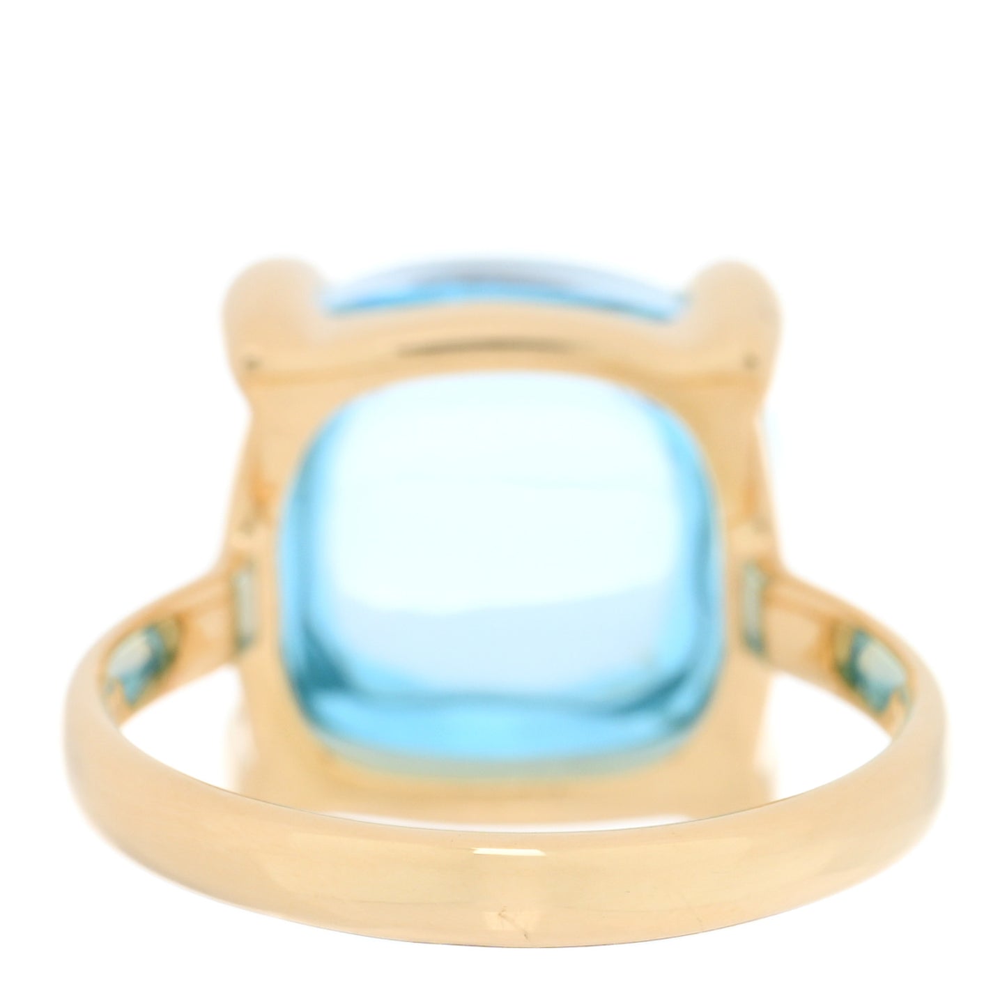 18K Yellow Gold Blue Topaz Large 12mm Paloma's Sugar Stacks Ring 53 6.25