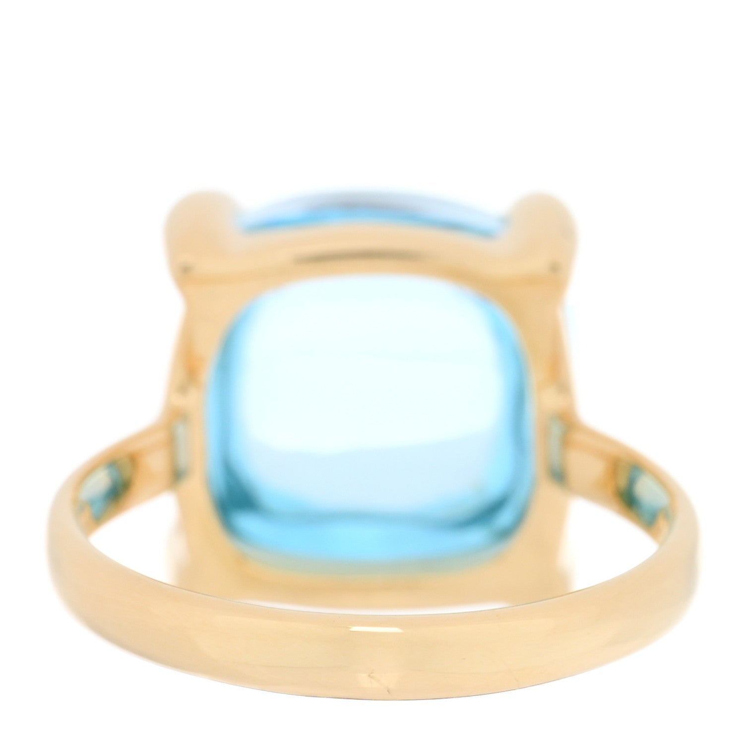 Tiffany 18K Yellow Gold Blue Topaz Large 12mm Paloma's Sugar Stacks Ring 53 6.25 3 of 4