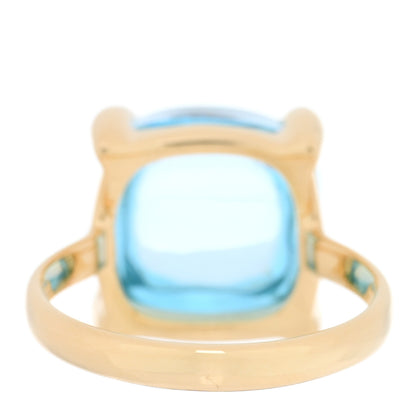 Tiffany 18K Yellow Gold Blue Topaz Large 12mm Paloma's Sugar Stacks Ring 53 6.25 3 of 4