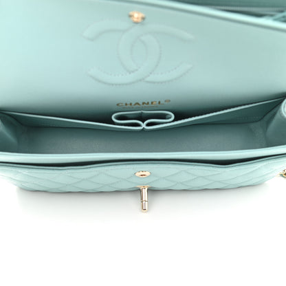 Chanel Caviar Quilted Medium Double Flap Light Blue 5 of 10