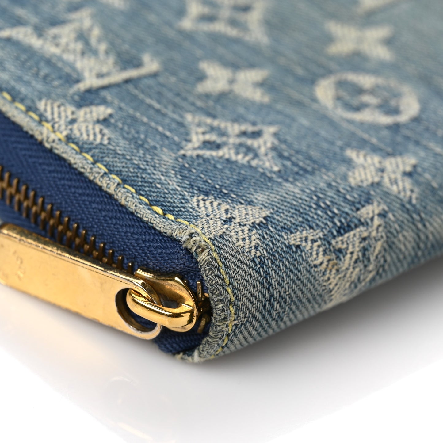 Monogram Denim Zippy Wallet Blue