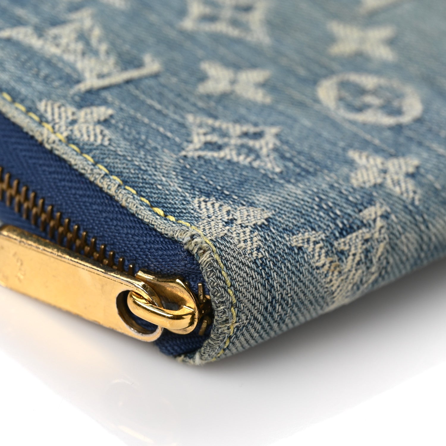 Louis Vuitton Monogram Denim Zippy Wallet Blue 9 of 11