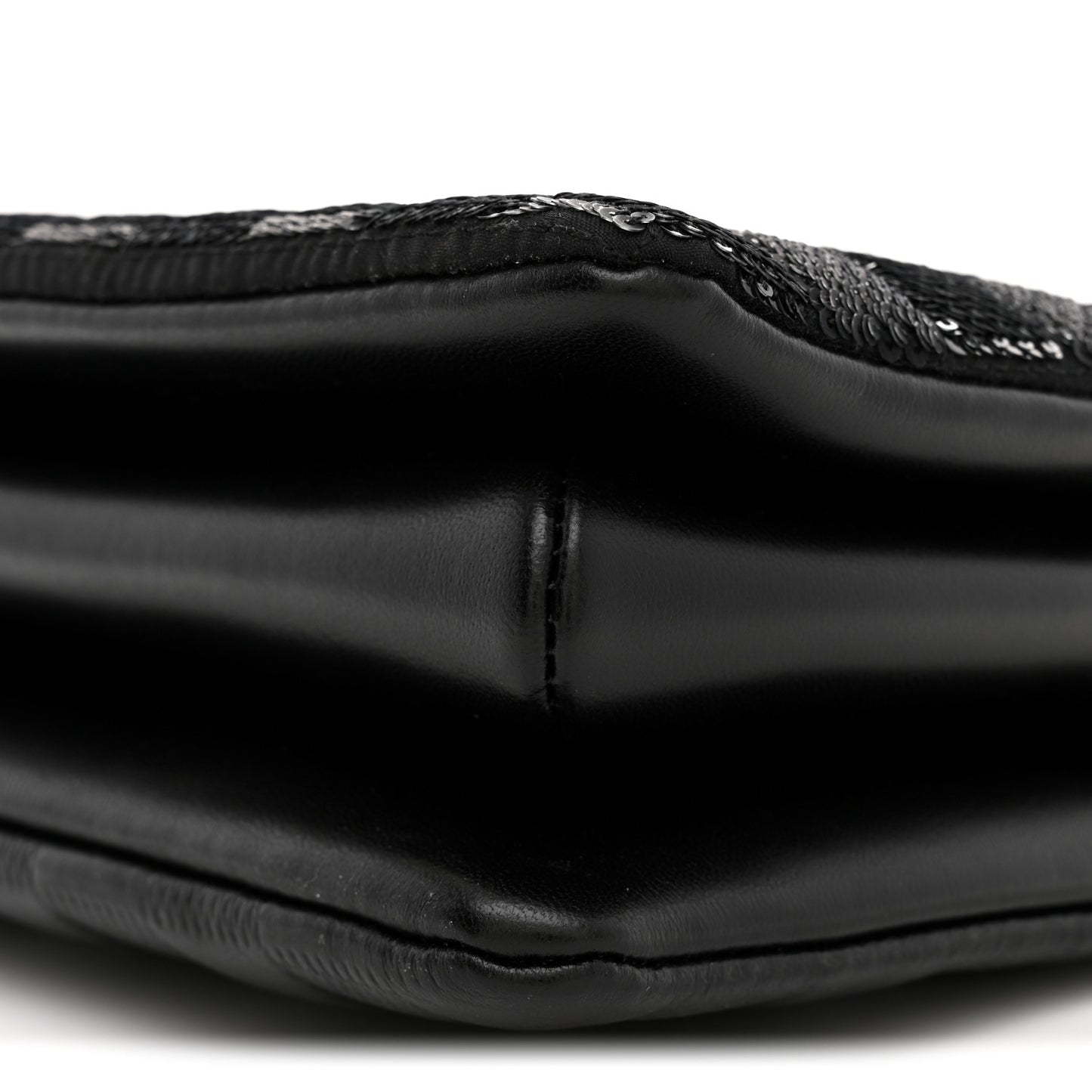 Satin Sequin Embroidered Damier Coussin BB Black