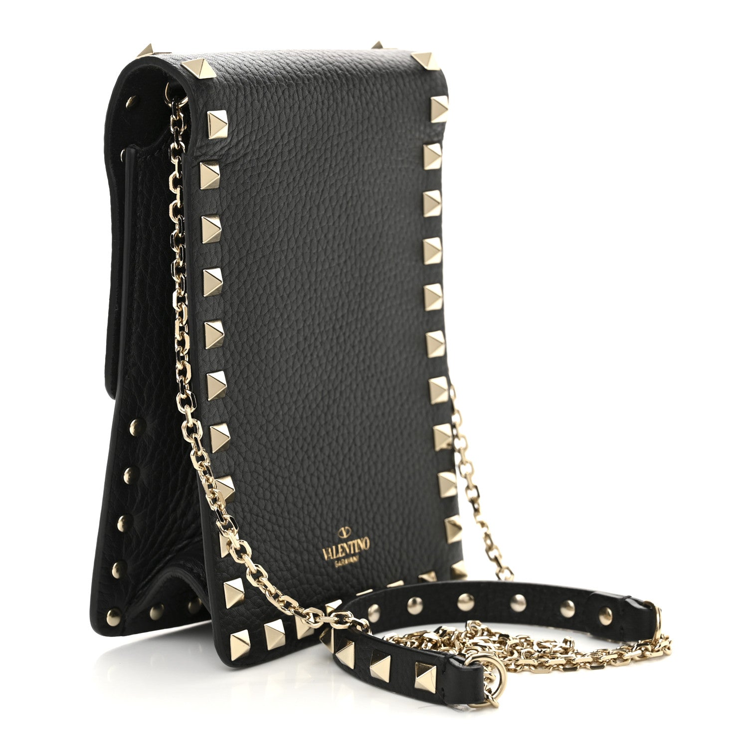 Valentino Garavani Pebbled Calfskin Rockstud Crossbody Black 3 of 9