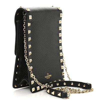 Valentino Garavani Pebbled Calfskin Rockstud Crossbody Black 3 of 9