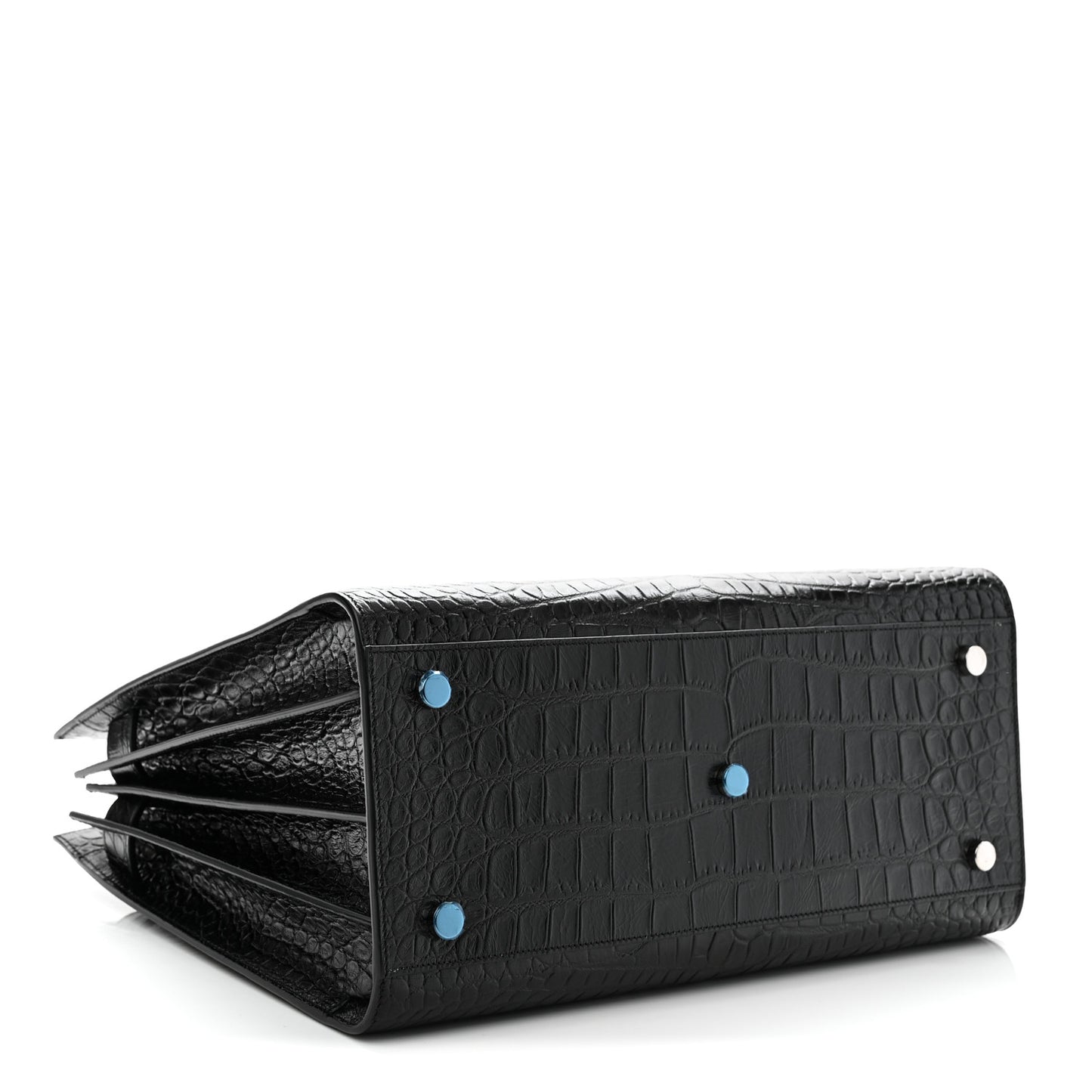 Calfskin Crocodile Embossed Small Sac de Jour Black