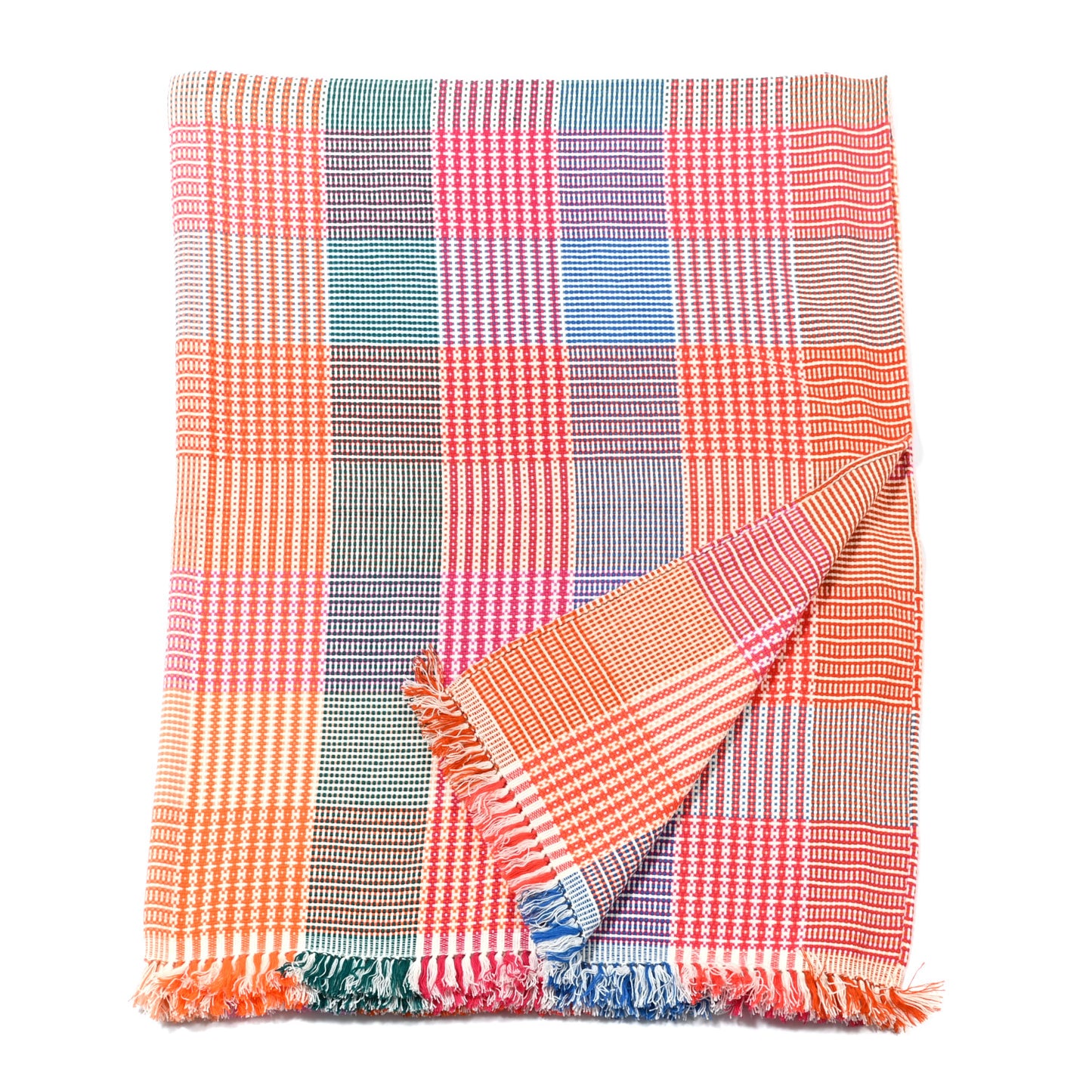 Cashmere Loom Mosaique Blanket Fuchsia Feu Cypres