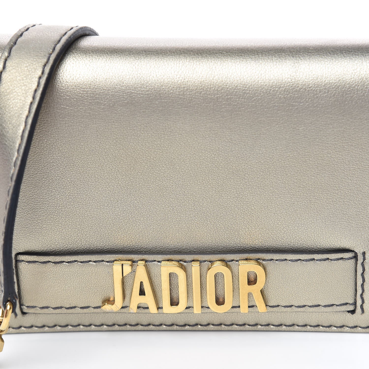 Christian Dior Metallic Calfskin Mini J'Adior Wallet On Chain Pouch Gold 12 of 13