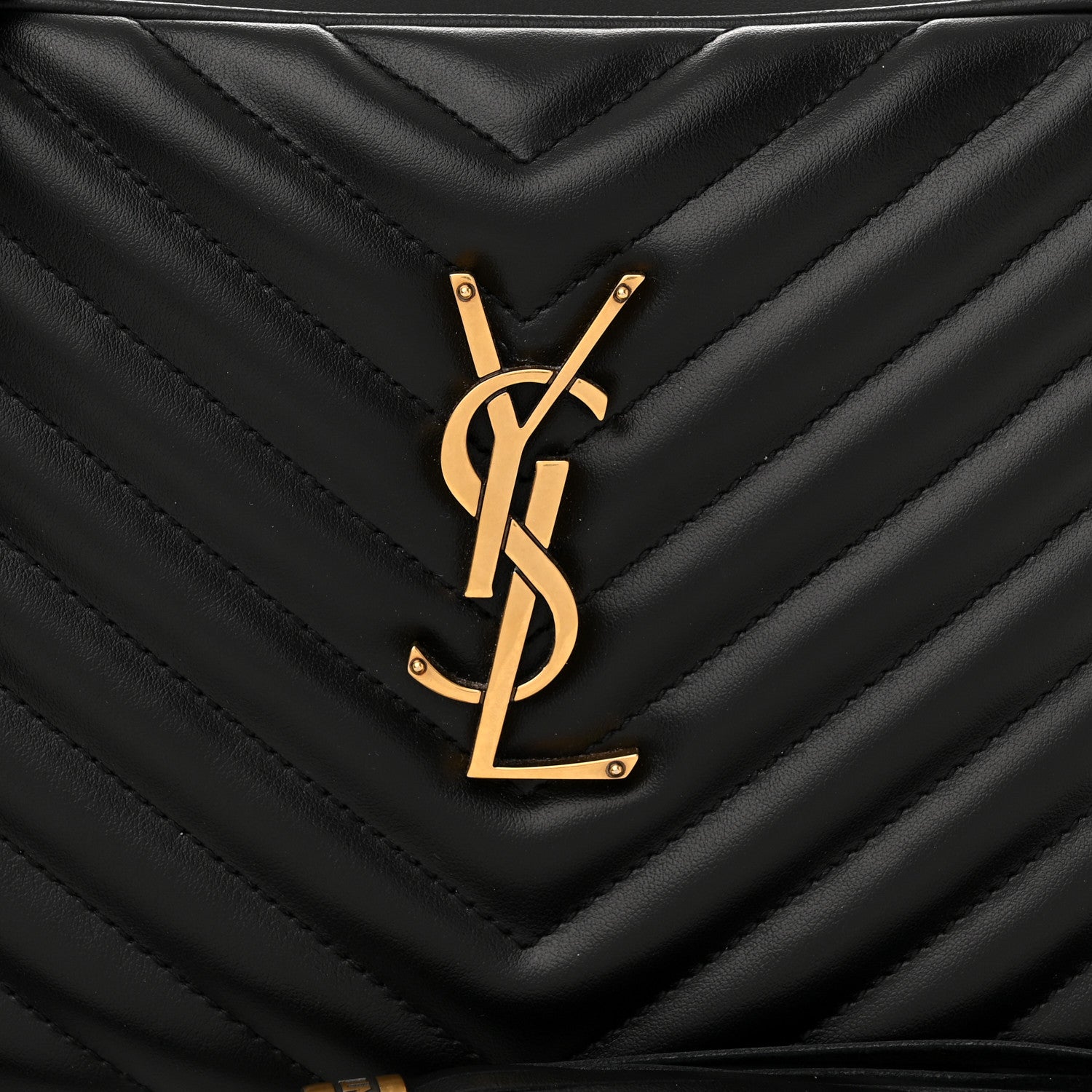 Saint Laurent Calfskin Matelasse Monogram Lou Camera Bag Black 7 of 10