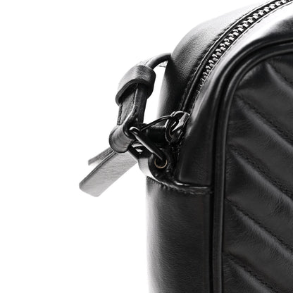 Saint Laurent Calfskin Matelasse Monogram Lou Camera Bag Black 14 of 16