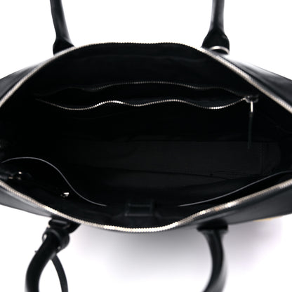 Saint Laurent Calfskin Patch Embellished Museum Flat Briefcase Black 4 of 16