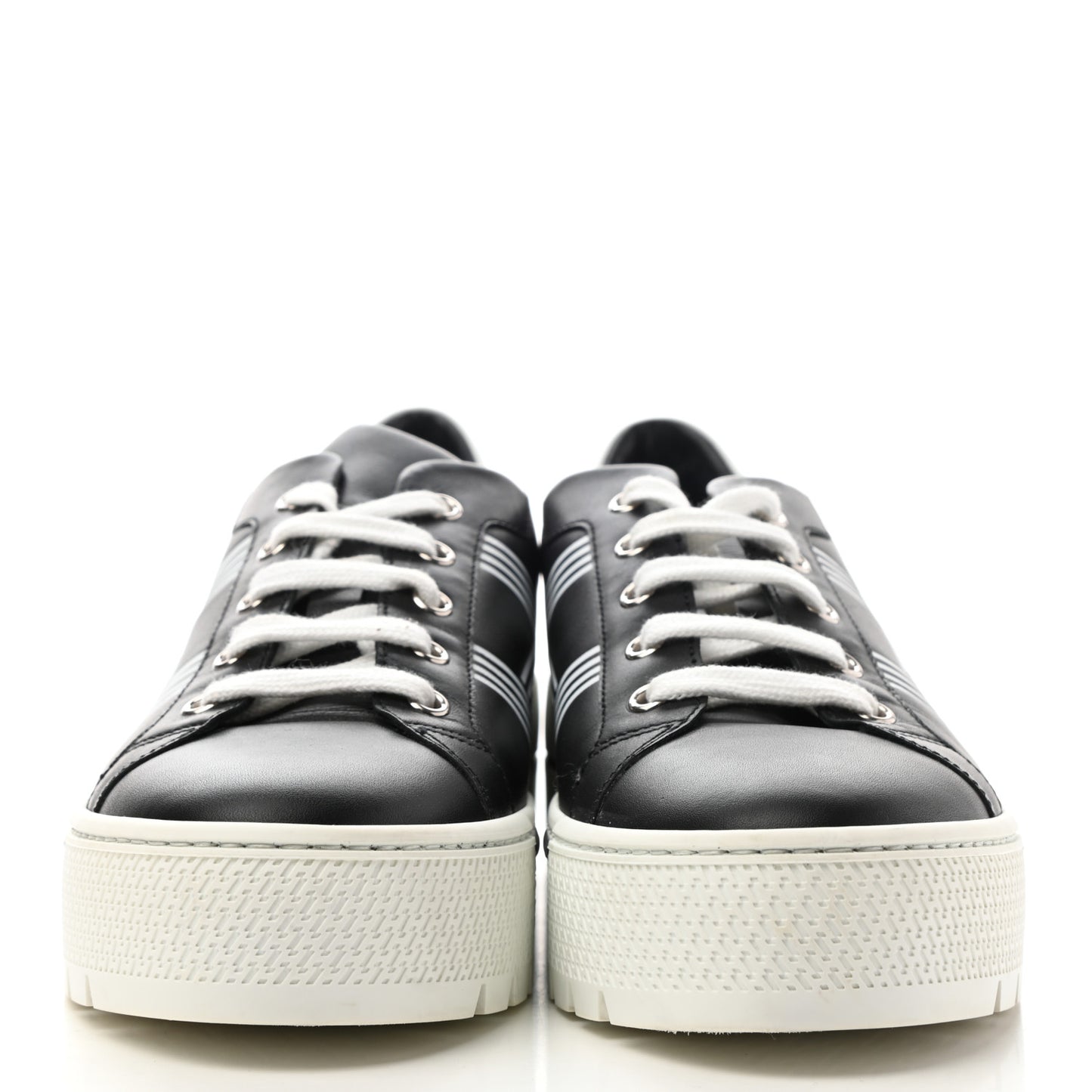 Calfskin Womens Dare Sneakers 39 Black White
