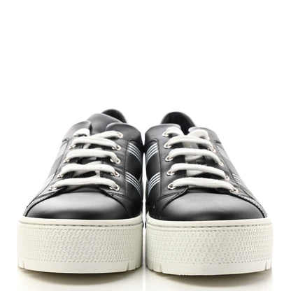 Hermes Calfskin Womens Dare Sneakers 39 Black White 2 of 9