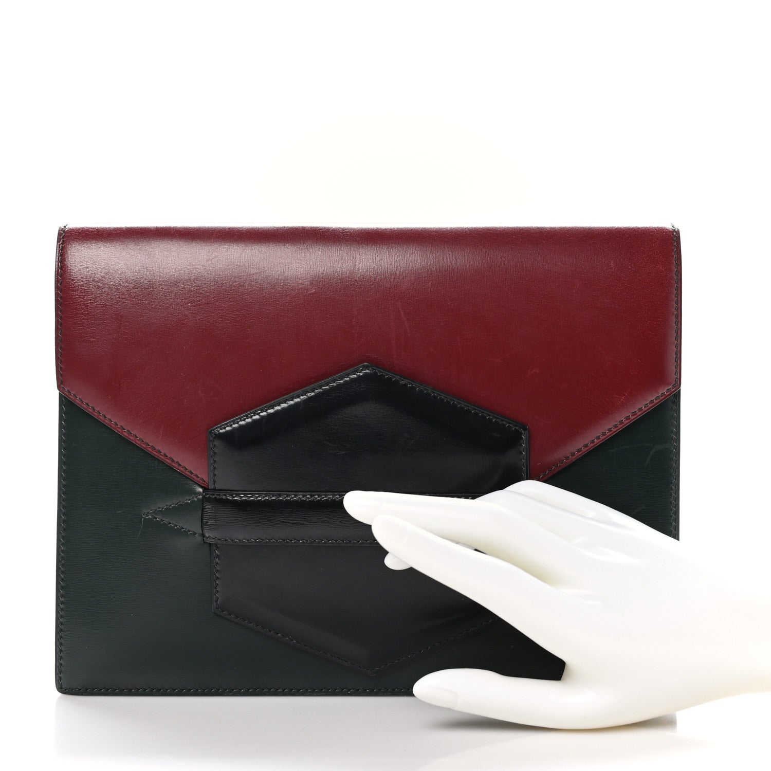 Hermes Box Faco Clutch Rouge H Vert Fonce Black 2 of 11