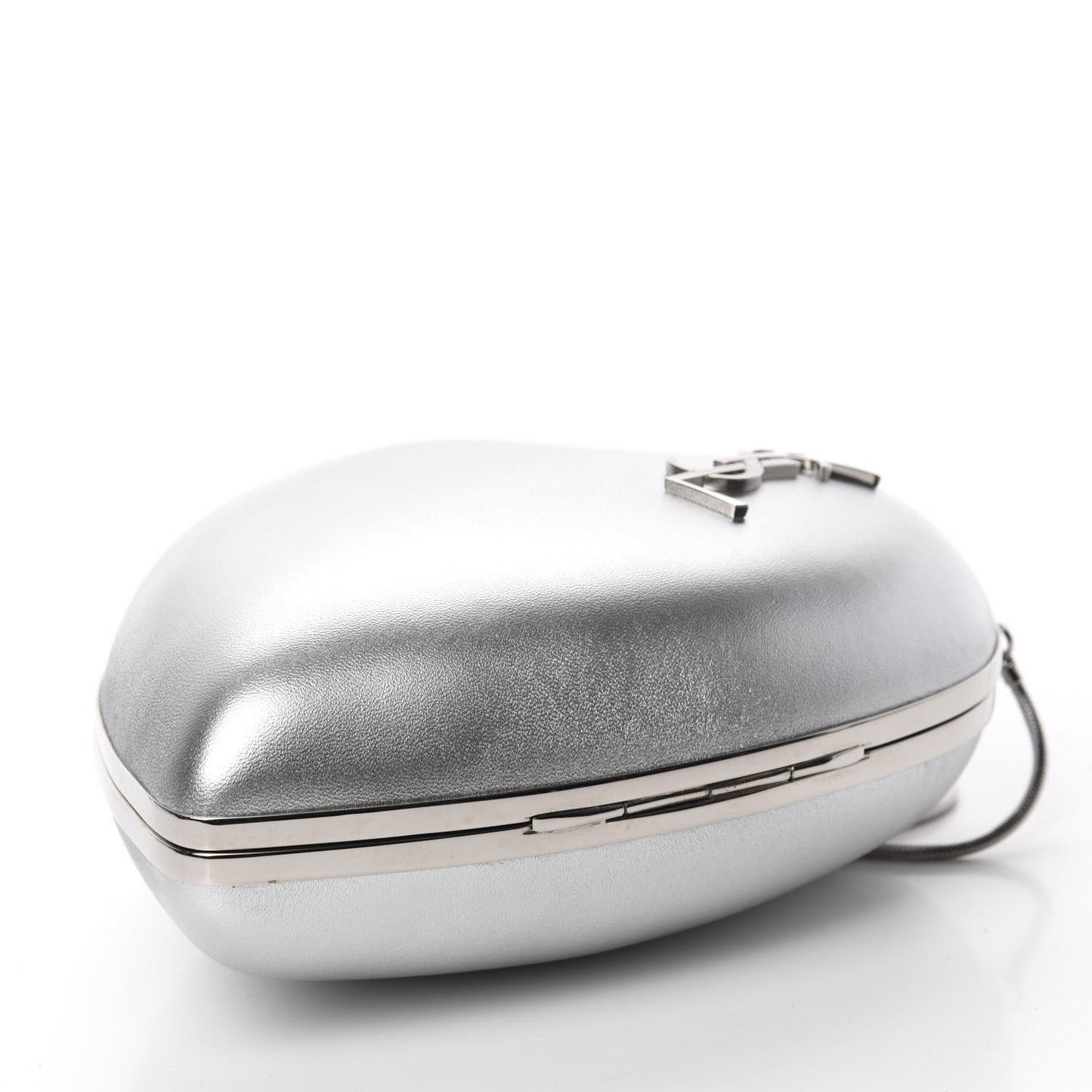Smooth Calfskin Heart Monogram Love Box Crossbody Silver