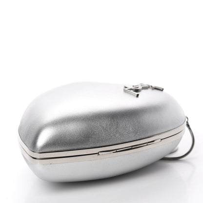 Saint Laurent Smooth Calfskin Heart Monogram Love Box Crossbody Silver 4 of 9