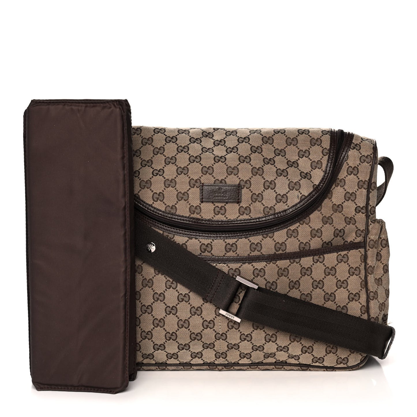 Monogram Natural Pigskin Large Diaper Bag Beige Ebony Cocoa Dark Chocolate