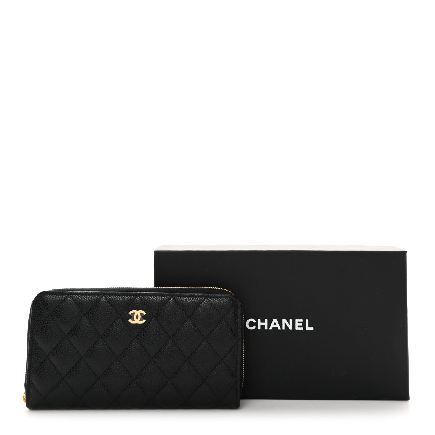 Chanel Caviar Quilted Large Gusset Zip Around Wallet Black 9 of 9