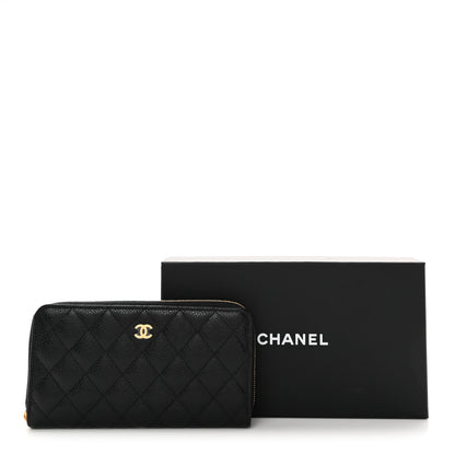 Chanel Caviar Quilted Large Gusset Zip Around Wallet Black 9 of 9