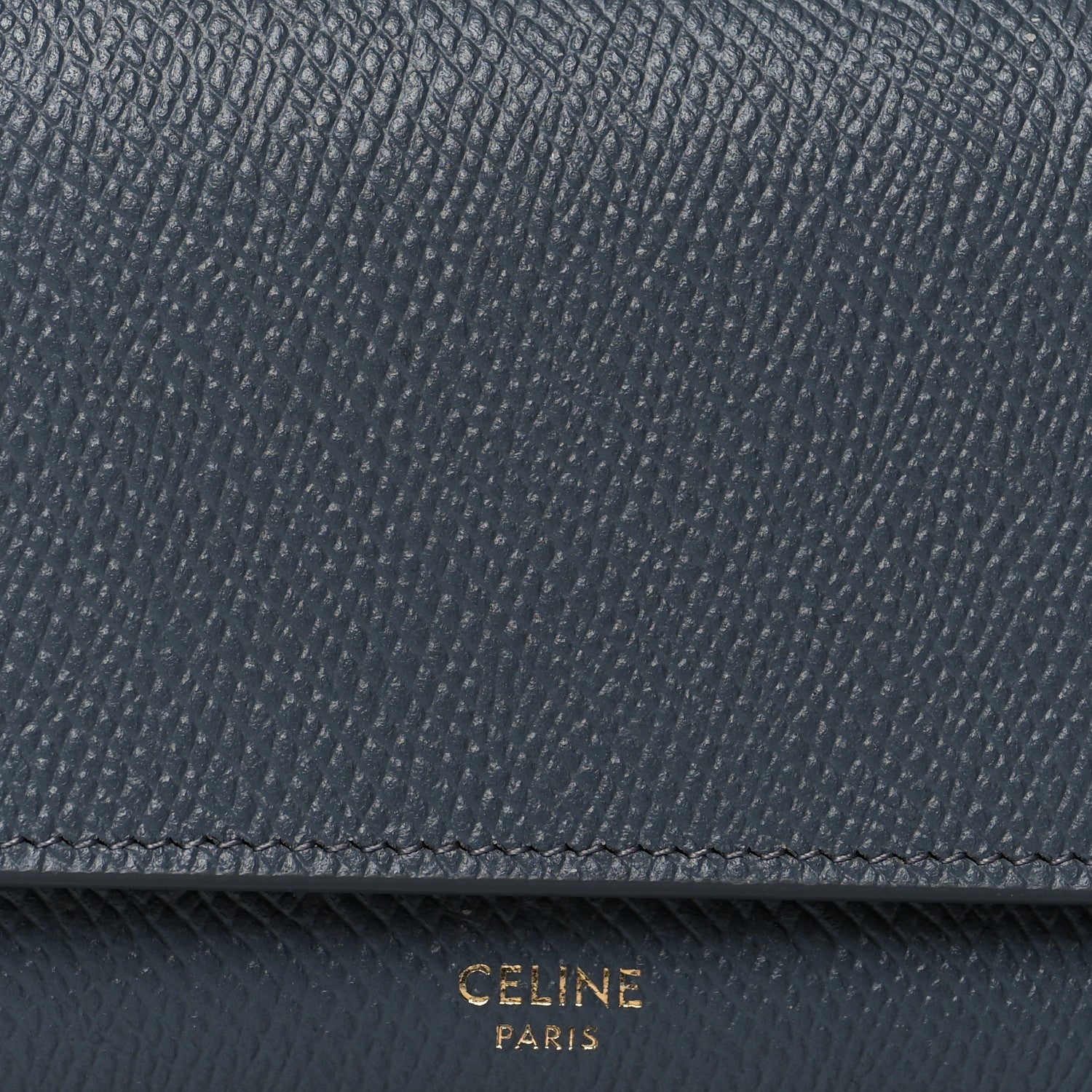 Celine Grained Calfskin Large Flap Wallet Grey 7 of 7