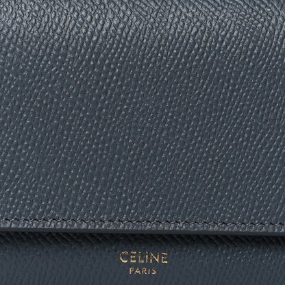 Celine Grained Calfskin Large Flap Wallet Grey 7 of 7