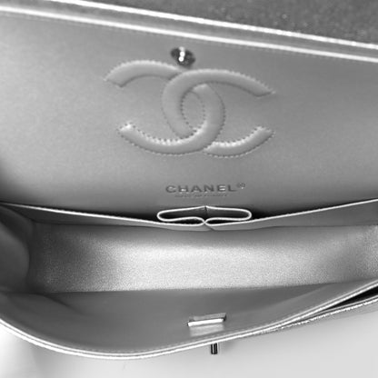 Chanel Glittered Metallic Caviar Quilted Medium Double Flap Silver 4 of 9