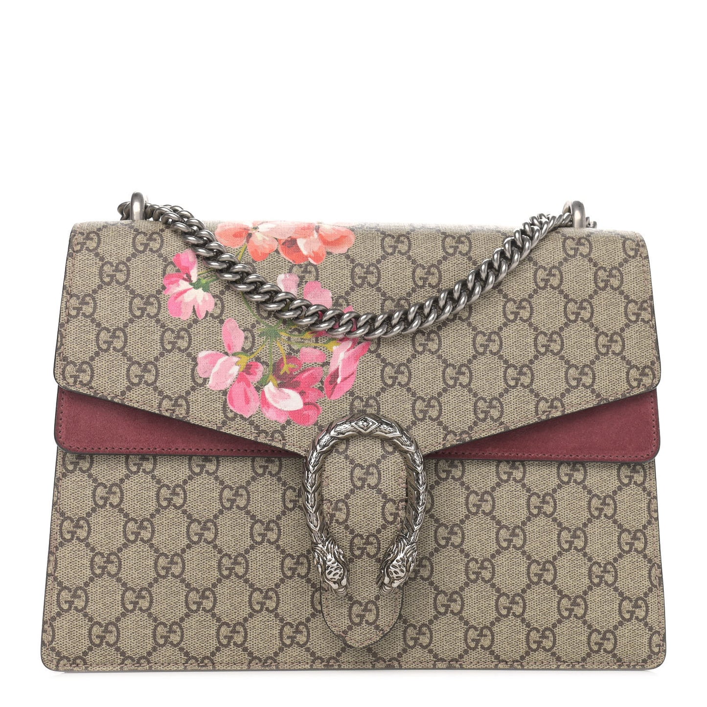 GG Supreme Monogram Blooms Medium Dionysus Shoulder Bag Beige Multicolor Dry Rose