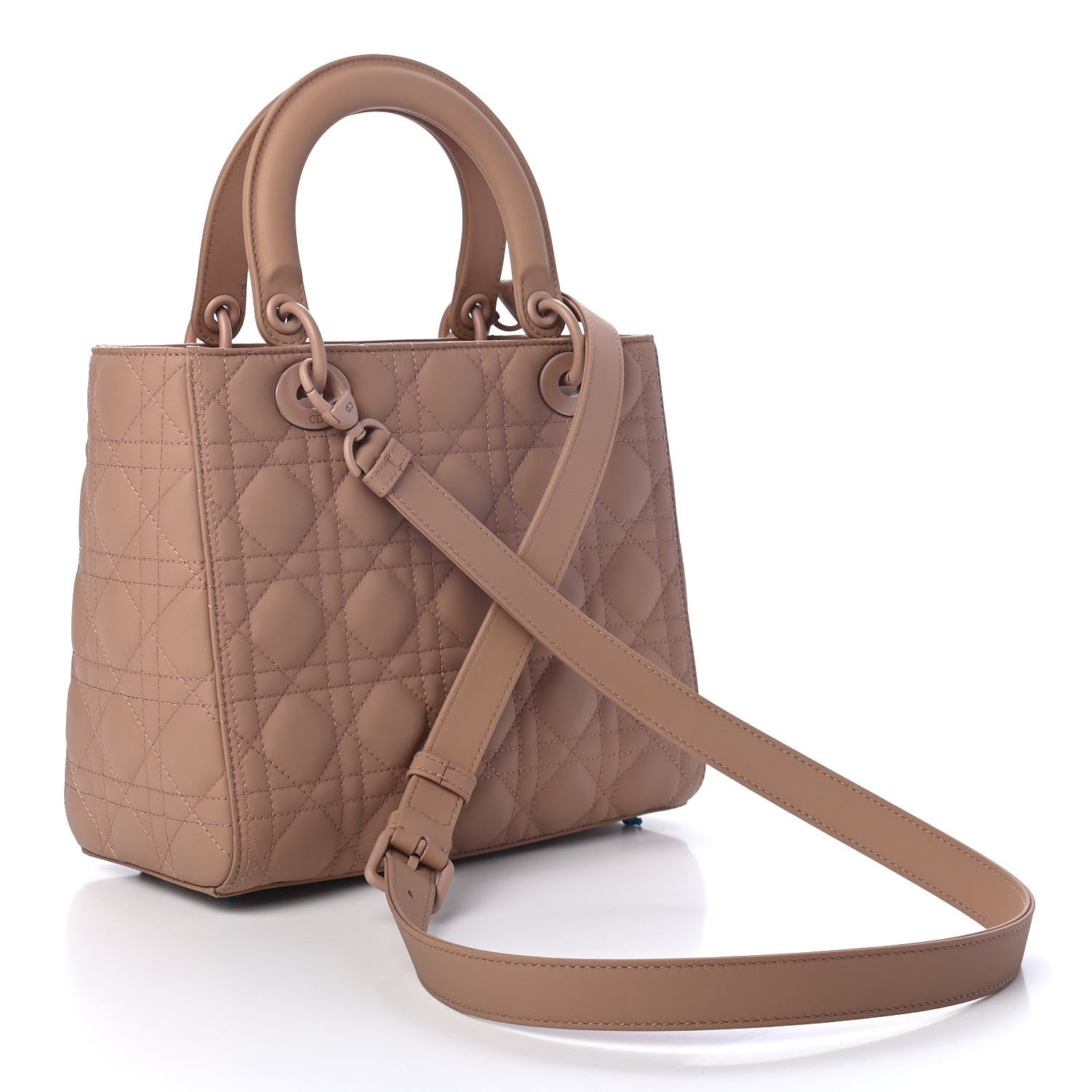 Christian Dior Ultra Matte Calfskin Cannage Medium Lady Dior Beige 2 of 4