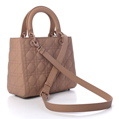 Christian Dior Ultra Matte Calfskin Cannage Medium Lady Dior Beige 2 of 4