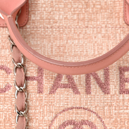 Chanel Straw Lurex Large Deauville Tote Pink 14 of 17