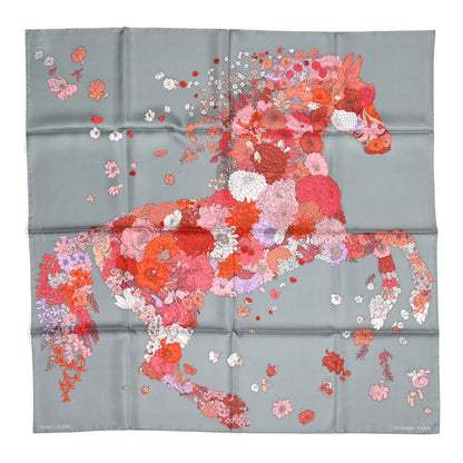 Hermes Silk Robe Legere Scarf 90 Gris Corail Rose Pourpre 1 of 6