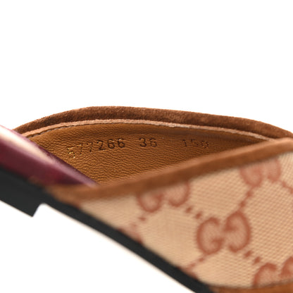 Gucci GG Monogram Suede Womens Criss Cross Slide Sandals 36 Beige Ruggine Cuir 8 of 9