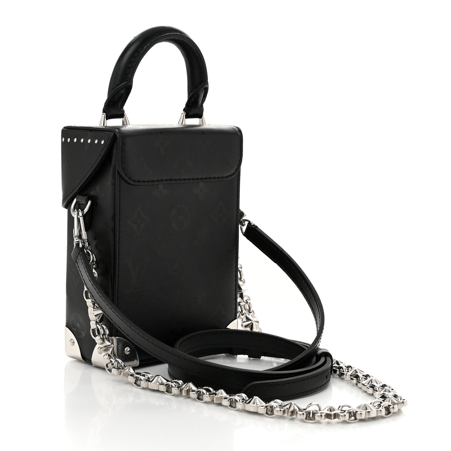 Calfskin Monogram Print Camera Box Black