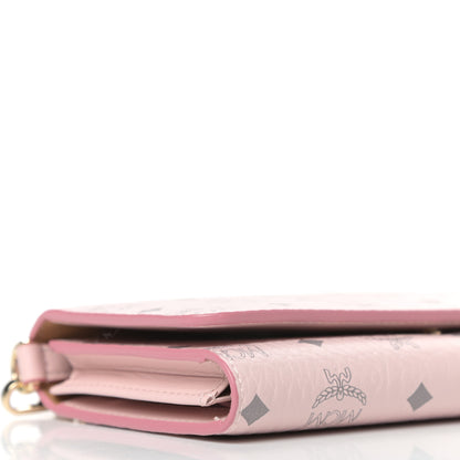 MCM Visetos Chain Wallet Crossbody Soft Pink 7 of 9