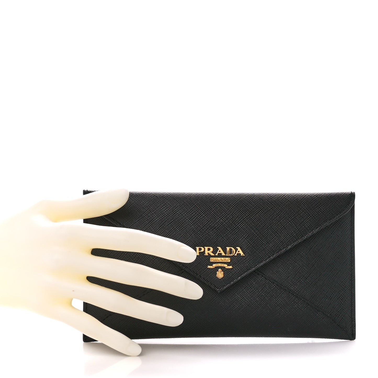 Saffiano Metal Envelope Wallet Black