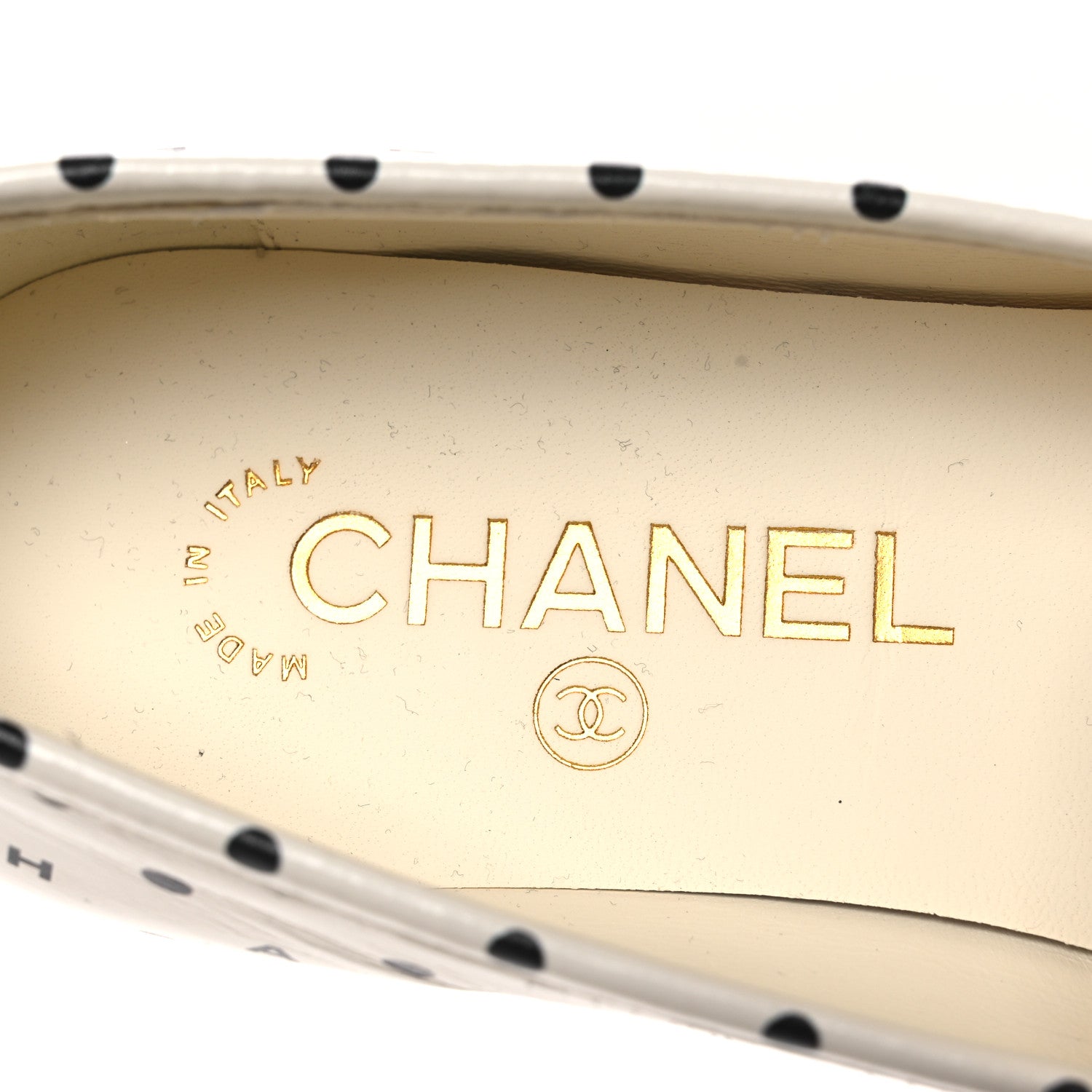 Chanel Printed Calfskin CC Dots Moccasin Loafers 36 Ivory Black 9 of 11