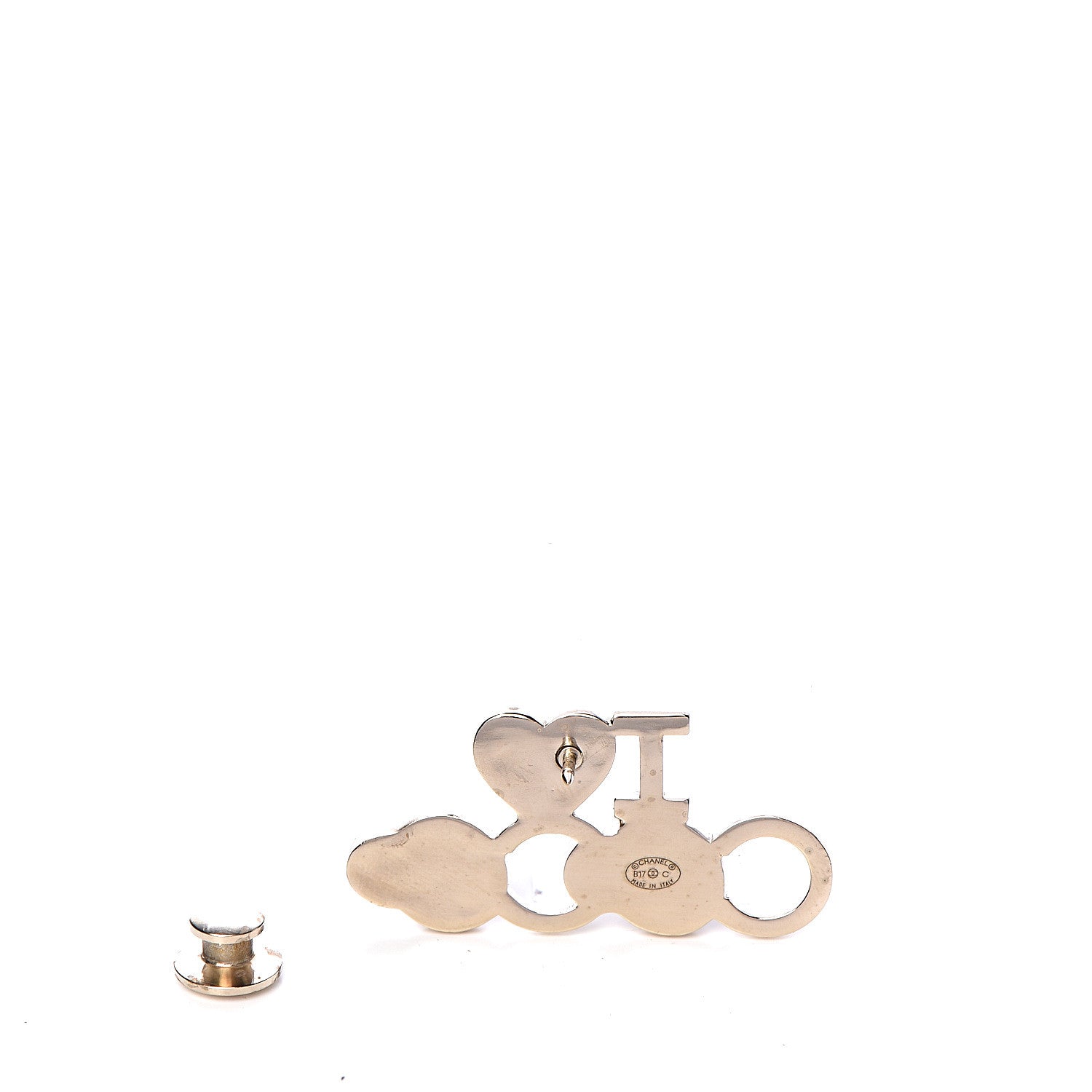 Chanel Metal Resin Pearl I Love Coco Brooch Gold Brown Pink 3 of 5