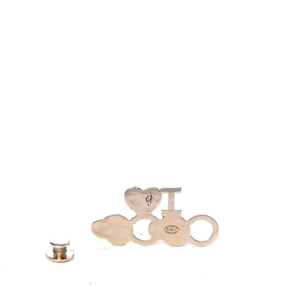 Chanel Metal Resin Pearl I Love Coco Brooch Gold Brown Pink 3 of 5
