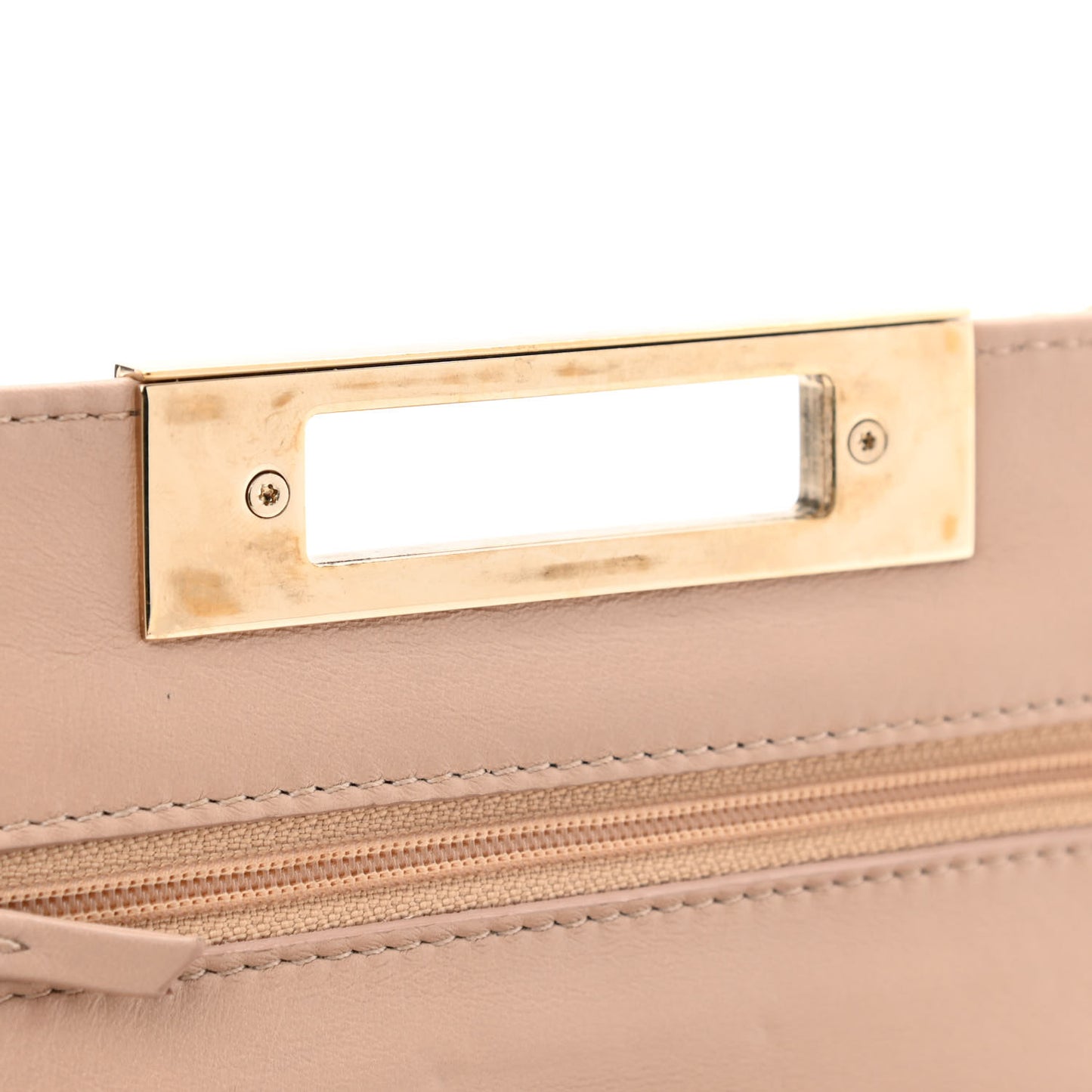 Patent Quilted Golden Class Wallet on Chain WOC Light Beige